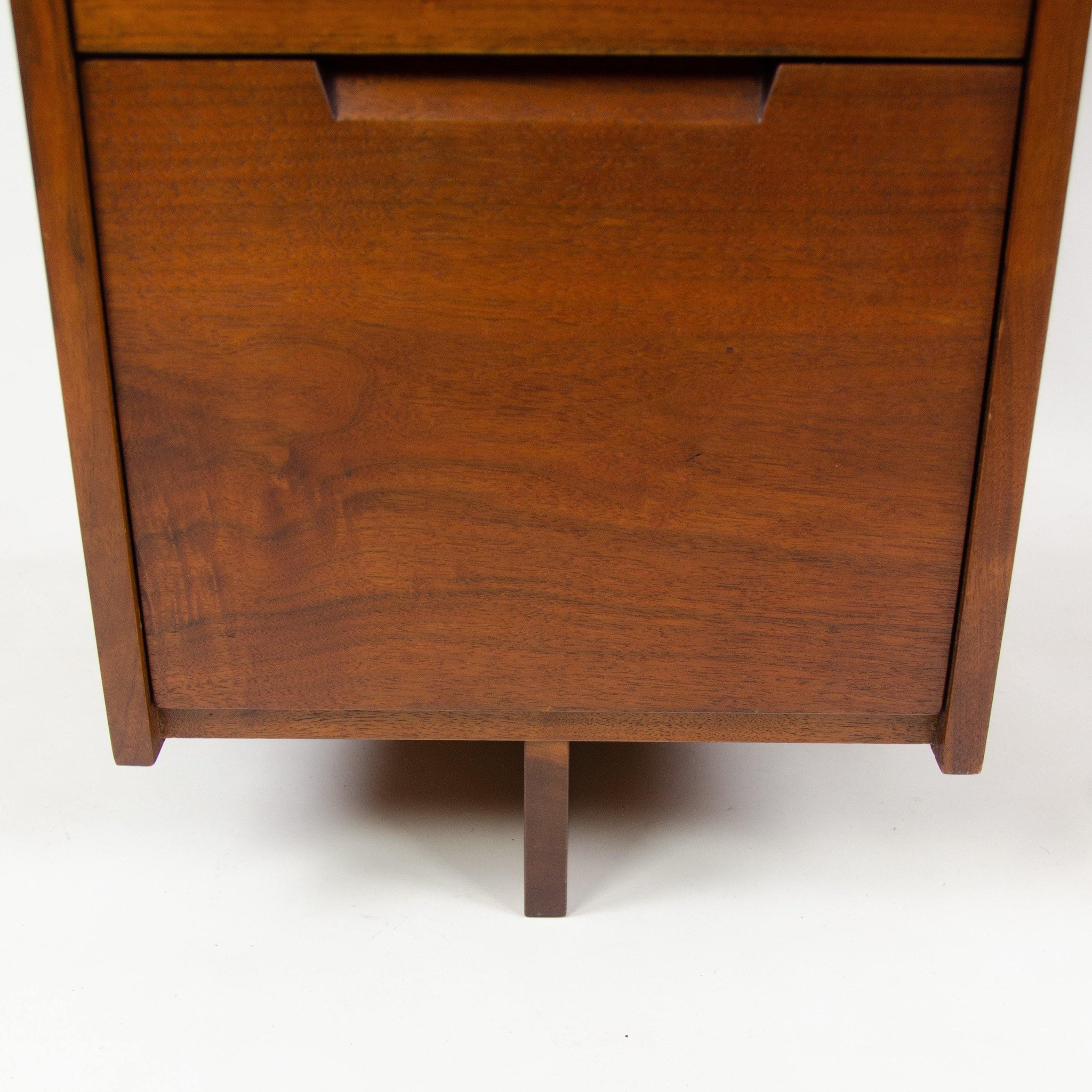 1956 George Nakashima Studio Single Pedestal Black Walnut Desk w/ Spindle Legs - Rarify Inc.