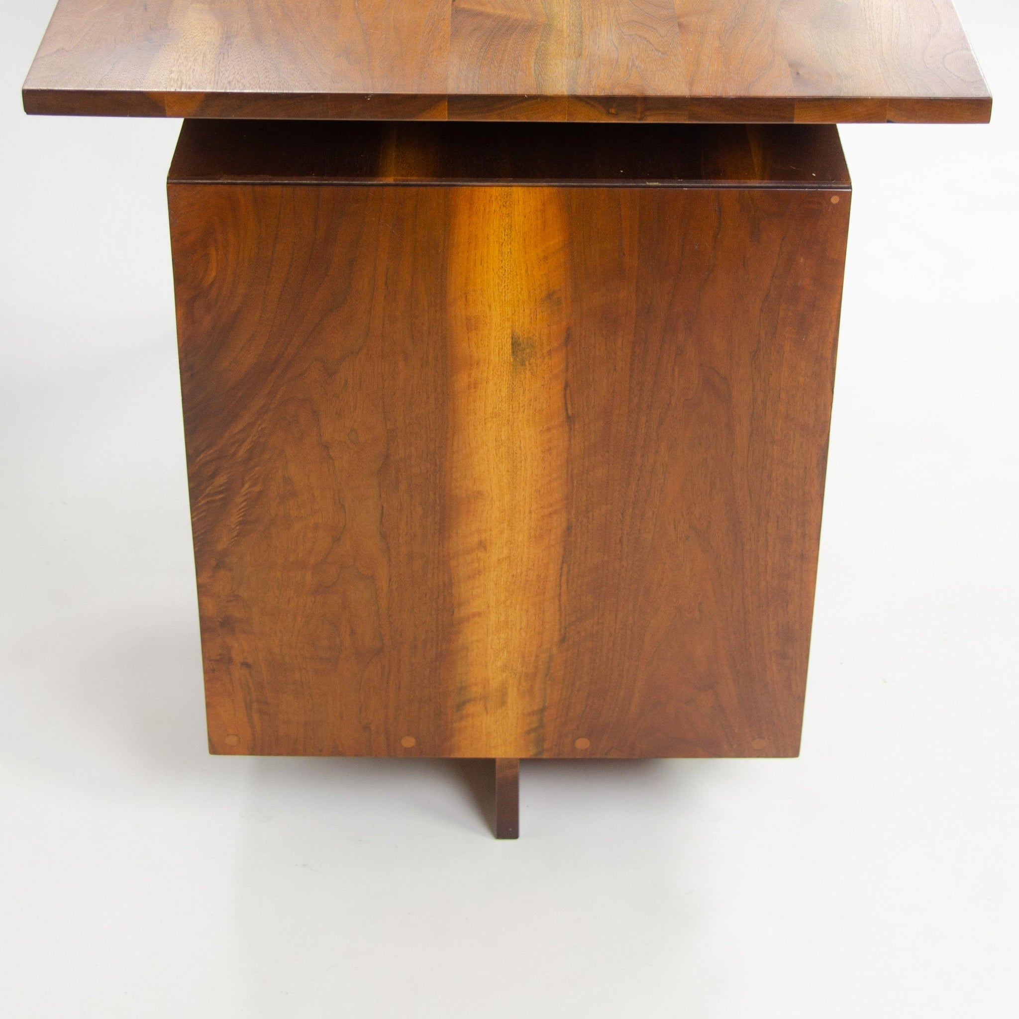 1956 George Nakashima Studio Single Pedestal Black Walnut Desk w/ Spindle Legs - Rarify Inc.