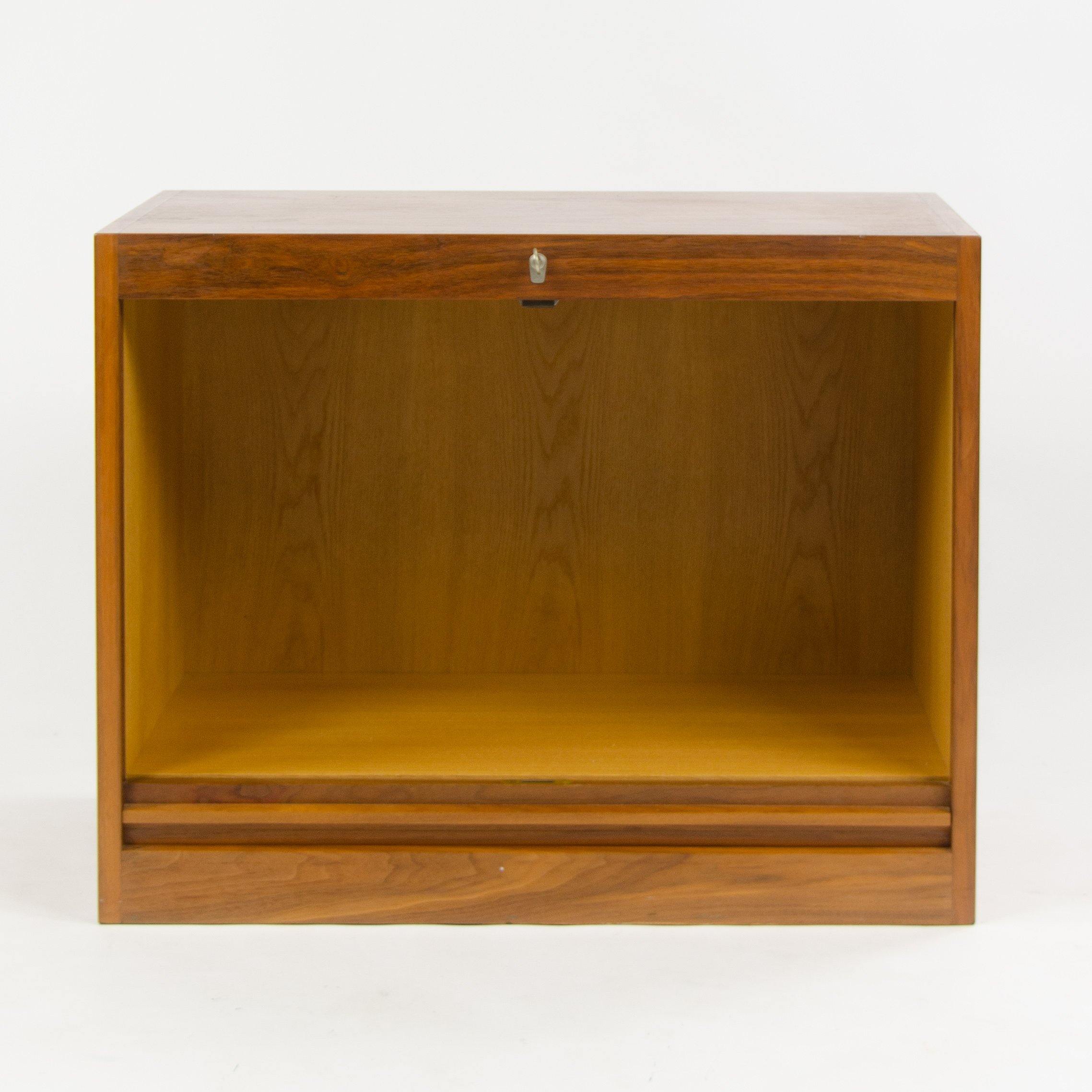 1970s Hans Wegner Johannes Hansen Denmark Tambour Walnut Cabinet Storage System - Rarify Inc.