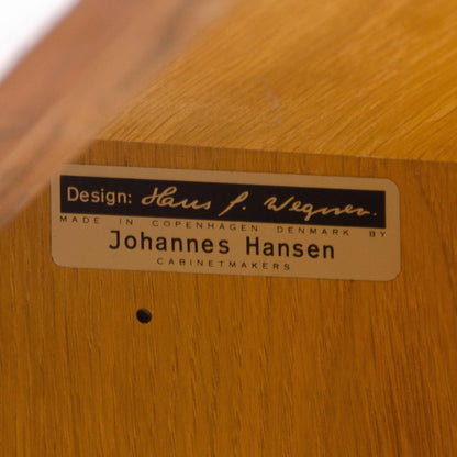 1970s Hans Wegner Johannes Hansen Denmark Tambour Walnut Cabinet Storage System - Rarify Inc.